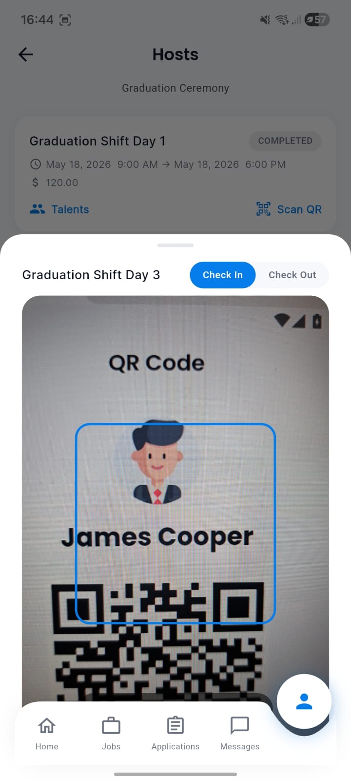 Supervisor QR Scan Interface
