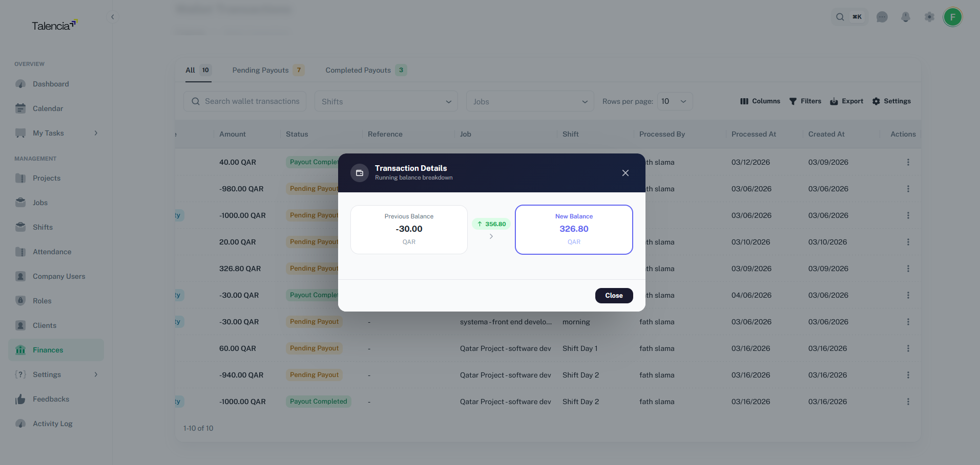 Wallet Transaction Details